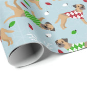 クリスマステ縁どリアラッピング紙 ラッピングペーパー (ロールコーナー)