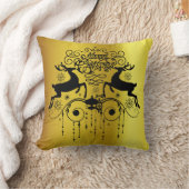 クリスマスデアーズブラックシルエット装飾用クッション クッション (ブランケット)