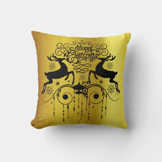 クリスマスデアーズブラックシルエット装飾用クッション クッション (正面)