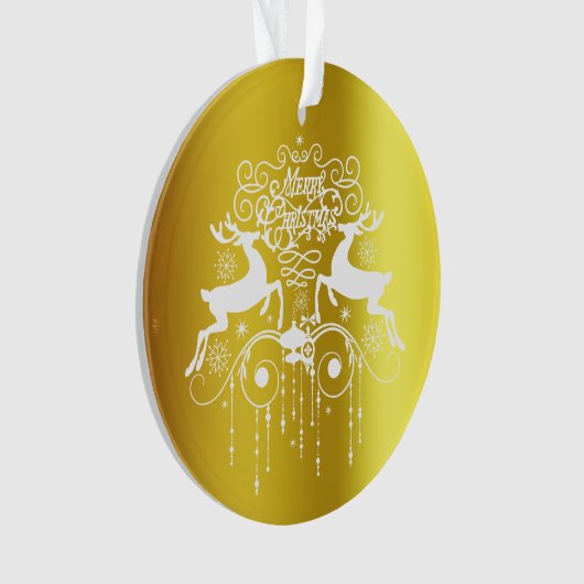 クリスマスデアーズホワイトシルエットオーナメント オーナメント (正面)