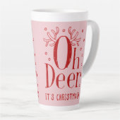クリスマスディアおもしろいイラストレーションラテマグカップ カフェラテマグ (右アングル)