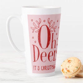 クリスマスディアおもしろいイラストレーションラテマグカップ カフェラテマグ