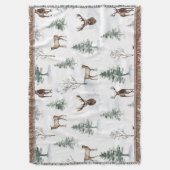 クリスマスディアの冬の森のパターン スローブランケット (正面縦)