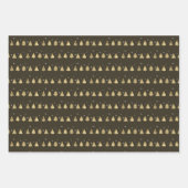 クリスマスディアアストライプントラーの木の金ゴールド/Br ID864 ラッピングペーパーシート (正面3)