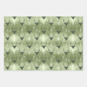 クリスマスディアアントラーストライプ、モミの木ID864 ラッピングペーパーシート (正面)