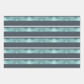 クリスマスディアアントラーストライプ、木々のティール(緑がかった色)ID864 ラッピングペーパーシート (正面3)