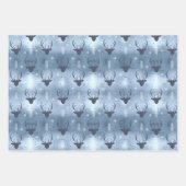 クリスマスディアアントラーストライプ、木々青ID864 ラッピングペーパーシート (正面)