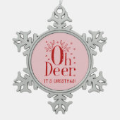 クリスマスディアイラストレーションスノーフレークオーナメント スノーフレークピューターオーナメント (正面)