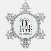 クリスマスディアイラストレーションスノーフレークオーナメント スノーフレークピューターオーナメント (正面)