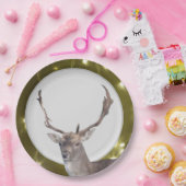 クリスマスディアウィズゴールデンライツ紙プレート ペーパープレート (パーティー)