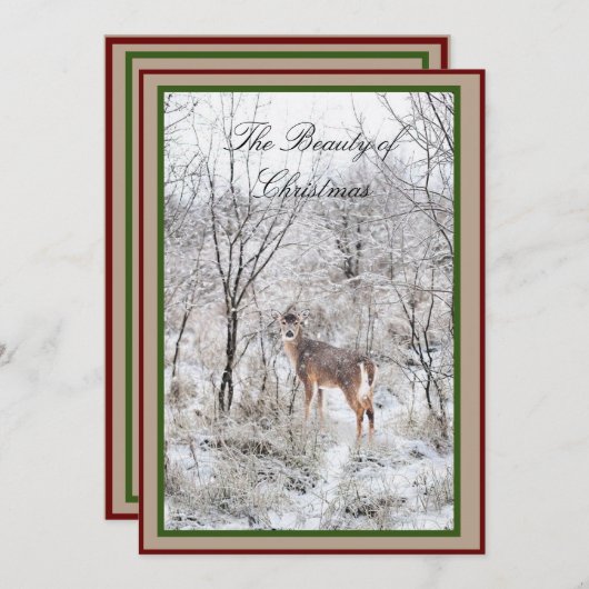 クリスマスディアウィンターシーンスクリプトの休日の名前 シーズンカード (正面/裏面)