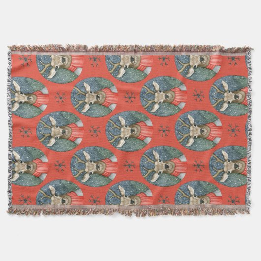 クリスマスディアウッドランドホリデー スローブランケット (正面)