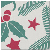 クリスマスディアクリスマスホリーパターン ファブリック (クローズアップ)