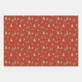 クリスマスディアツリーとポインセチア ラッピングペーパーシート (正面3)