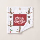 クリスマスディアディルウォーター色 バスタオルセット (ウォッシュタオル)