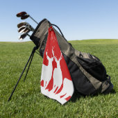 クリスマスディアトナカイシンプルの休日クラシック赤 ゴルフタオル (グリーン)