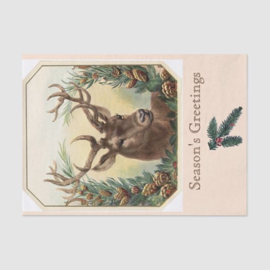 クリスマスディアパインコーンクラウンシーズンのご挨拶 薄葉紙 (正面)