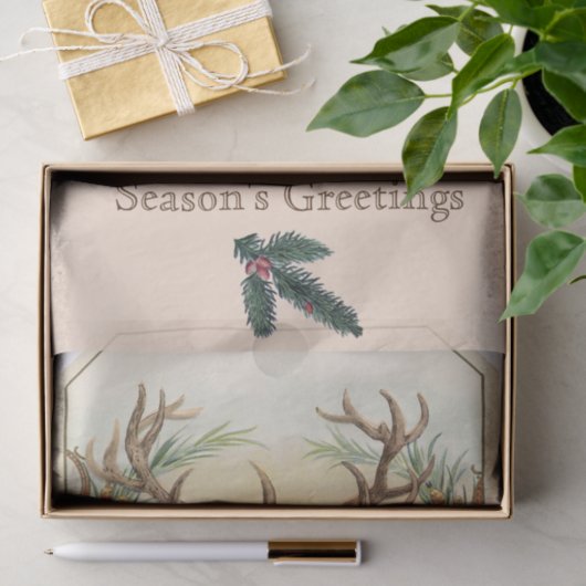 クリスマスディアパインコーンクラウンシーズンのご挨拶 薄葉紙 (ギフト)