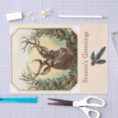 クリスマスディアパインコーンクラウンシーズンのご挨拶 薄葉紙 (クラフト)