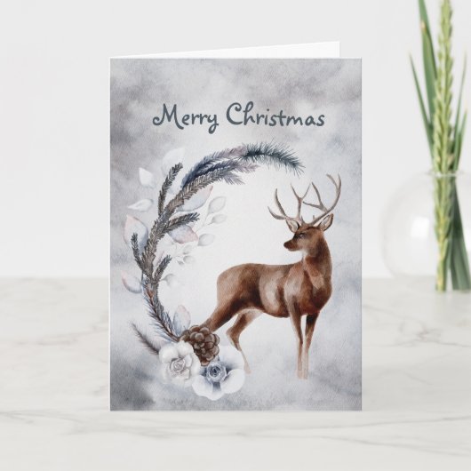 クリスマスディアパインフローラ水彩 シーズンカード (正面)