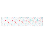 クリスマスディアパターンブルーレッドホワイトノルディック ショートテーブルランナー (横)