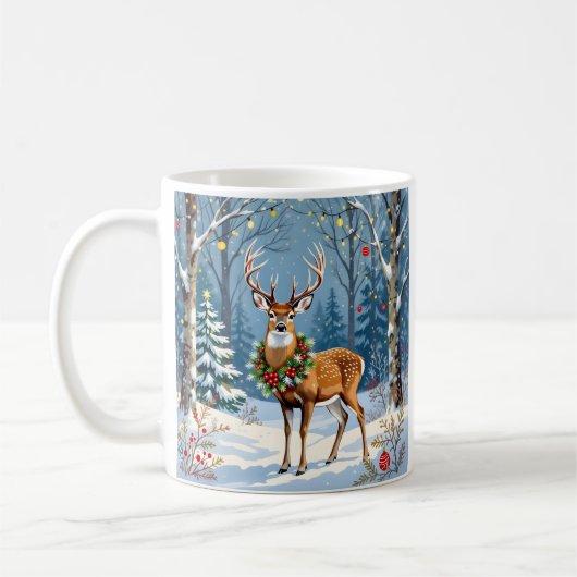 クリスマスディアフェスティバル冬林パーソナライズされた コーヒーマグカップ (左)