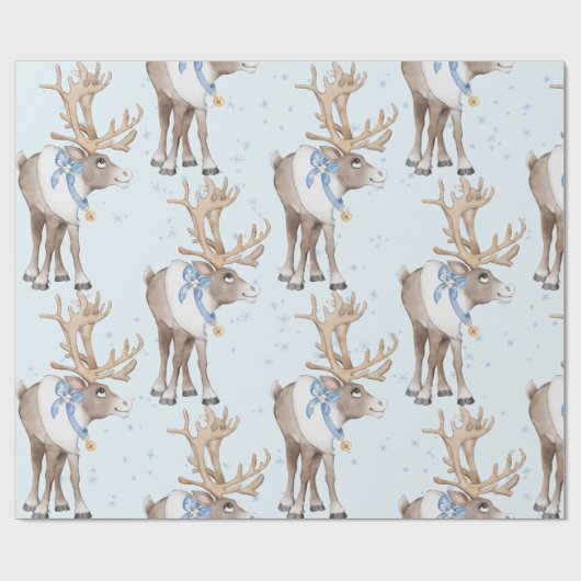 クリスマスディアブルーウィンタースノーフレーク ラッピングペーパー (フラット)