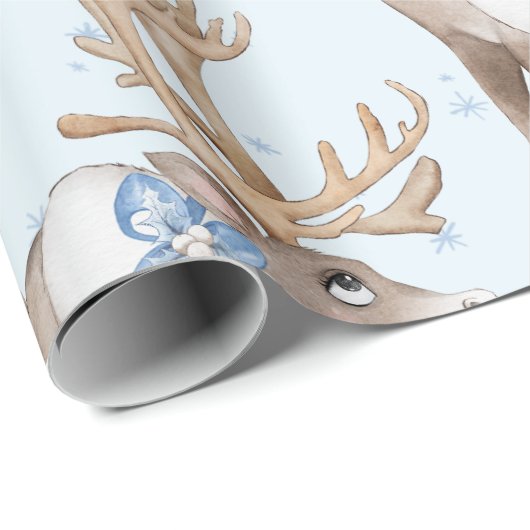 クリスマスディアブルーウィンタースノーフレーク ラッピングペーパー (ロールコーナー)