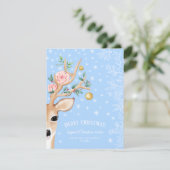 クリスマスディアホリーバラスノーフレークラインアートブルー シーズンカード (スタンド正面)