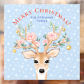 クリスマスディアホリーフローラアントラーウォーターカラースノー ウィンドウサイン (シート2)