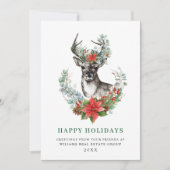 クリスマスディアポインセチア企業の挨拶 シーズンカード (正面)