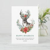 クリスマスディアポインセチア企業の挨拶 シーズンカード (スタンド正面)