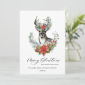 クリスマスディアポインセチア企業の挨拶 シーズンカード (スタンド正面)