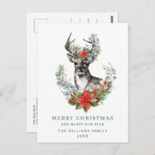 クリスマスディアポインセティアグリーティングホリデー ポストカード (正面/裏面)