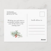 クリスマスディアポインセティアグリーティングホリデー ポストカード (裏面)