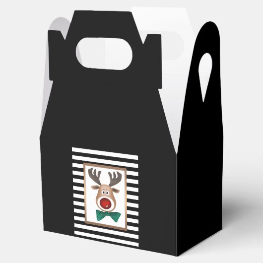 クリスマスディアムースカードストライプの白黒セレ フェイバーボックス (オープン)
