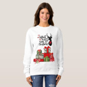 クリスマスディアーと包まれたプレゼント スウェットシャツ (正面フル)