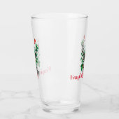 クリスマスディアーと(鳥)ショウジョウコウカンチョウとホリー タンブラーグラス (左)