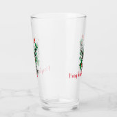 クリスマスディアーと(鳥)ショウジョウコウカンチョウとホリー タンブラーグラス (右)