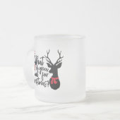 クリスマスディアーに何が欲しい フロストグラスマグカップ (正面左)