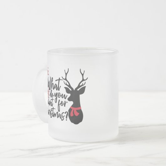 クリスマスディアーに何が欲しい フロストグラスマグカップ (正面左)