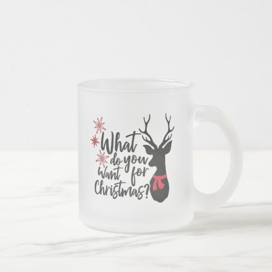 クリスマスディアーに何が欲しい フロストグラスマグカップ (右)