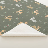 クリスマスディアーシームレスパターン シェルパブランケット (3/4)