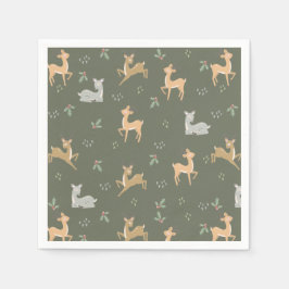 クリスマスディアーシームレスパターン スタンダードカクテルナプキン
