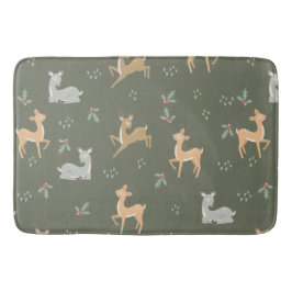クリスマスディアーシームレスパターン バスマット