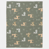 クリスマスディアーシームレスパターン フリースブランケット (正面)