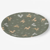 クリスマスディアーシームレスパターン ペーパープレート (アングル)