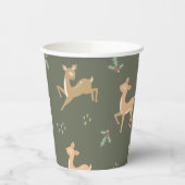 クリスマスディアーシームレスパターン 紙コップ (左)