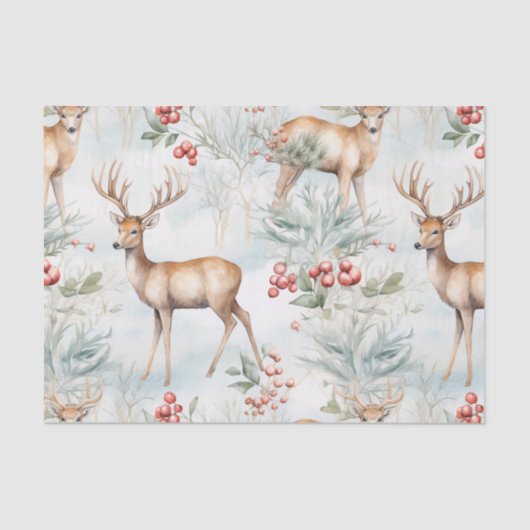 クリスマスディアーシームレスパターン 薄葉紙 (正面)