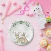 クリスマスディアードリンクコースター ペーパープレート (パーティー)